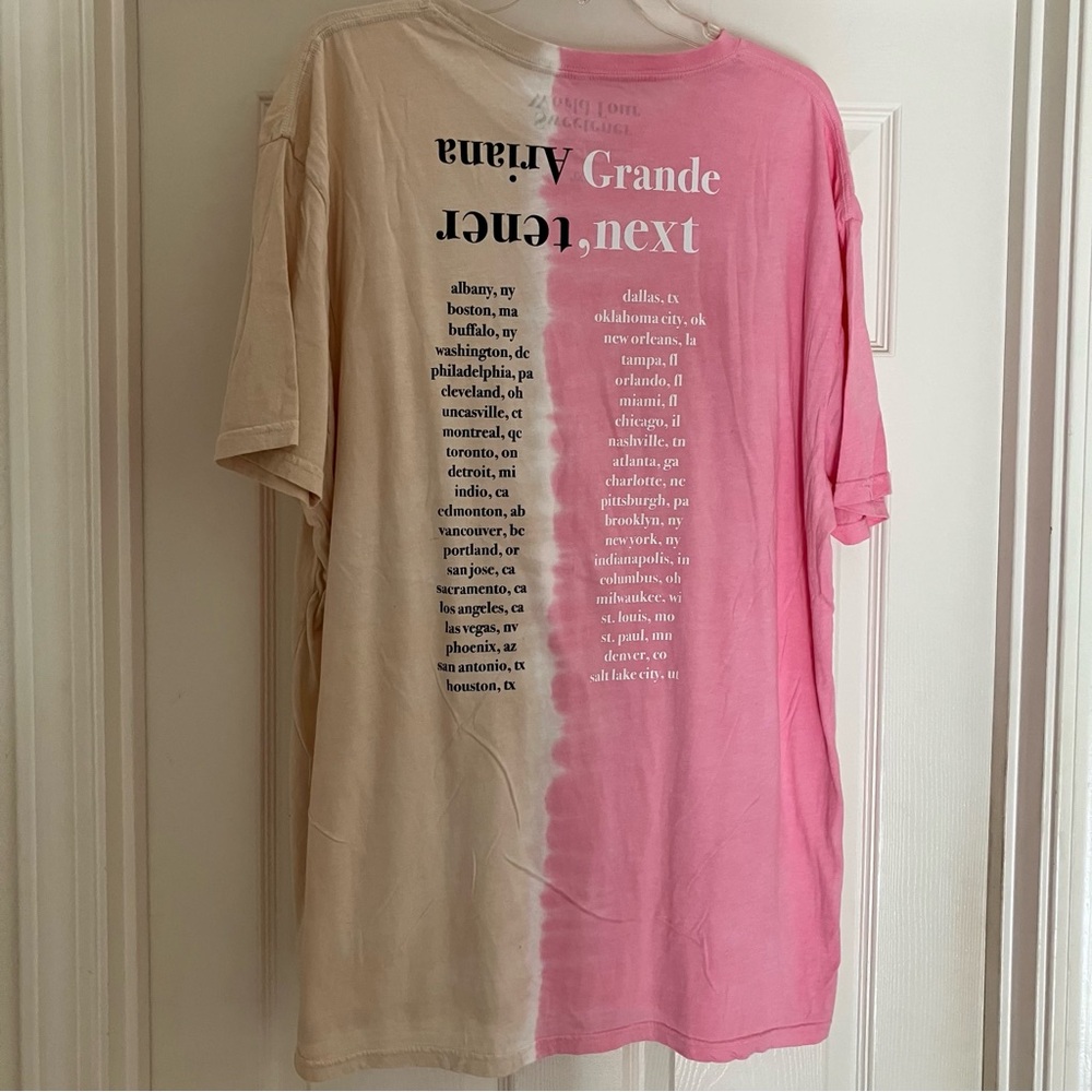 ARIANA GRANDE Sweetener Thank U Next World Tour SWT Split Color T-Shirt XL NEW - Picture 7 of 10